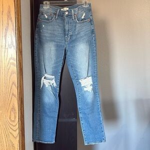 Madewell Women’s Sz 25 The Perfect Vintage Jean Distressed Straight Leg